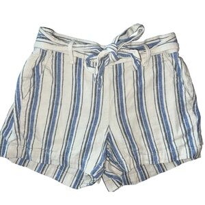 J.Crew Striped Linen Tie-Front Shorts